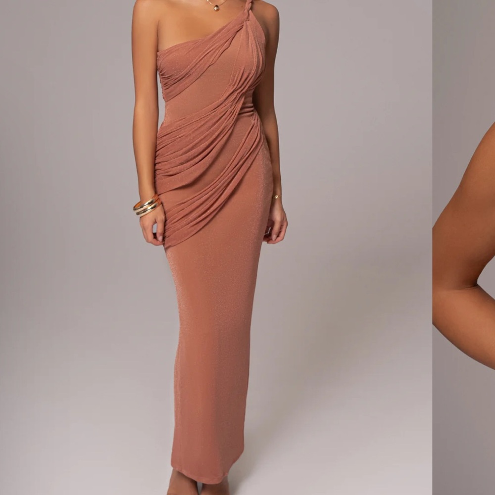 JLux PEACH ALARI ONE SHOULDER MAXI DRESS